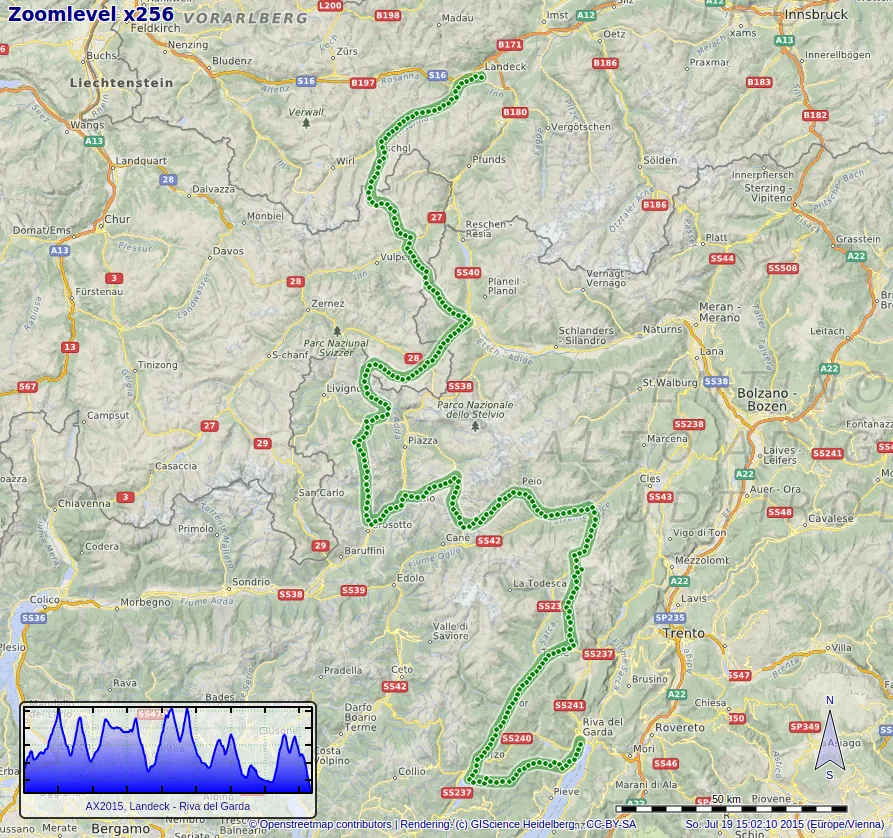 MTB Route von Landeck nach Riva del Garda